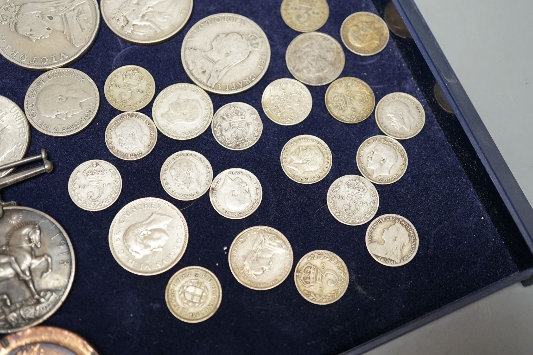 A group of Roman and later bronze coins